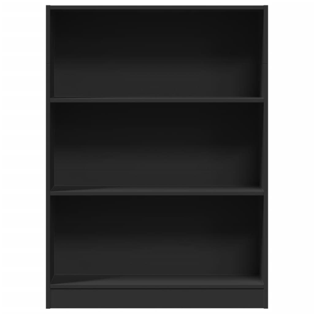 Libreria Nera 80x24x109 cm in Legno Multistrato