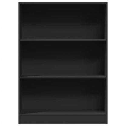 Libreria Nera 80x24x109 cm in Legno Multistrato