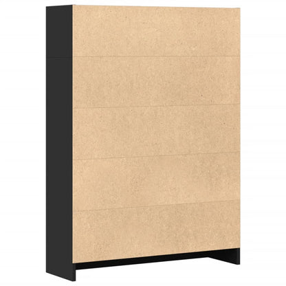 Libreria Nera 80x24x109 cm in Legno Multistrato