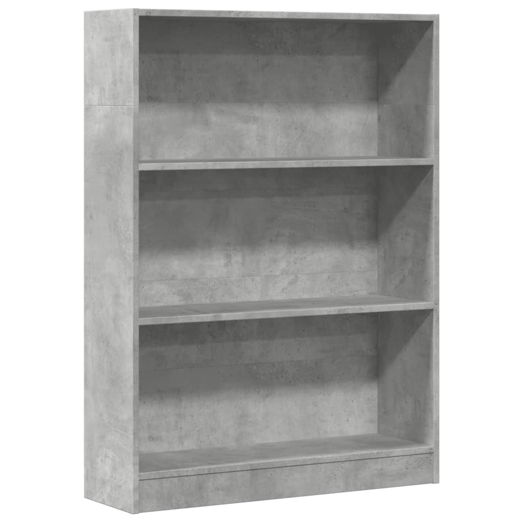 Libreria Grigio Cemento 80x24x109 cm in Legno Multistrato