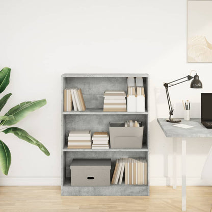 Libreria Grigio Cemento 80x24x109 cm in Legno Multistrato