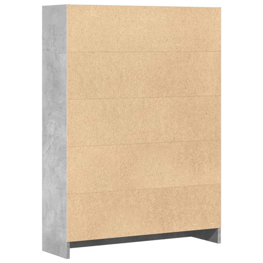 Libreria Grigio Cemento 80x24x109 cm in Legno Multistrato