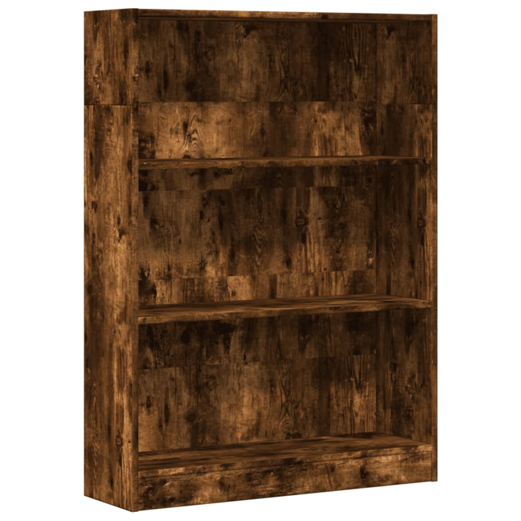 Libreria Rovere Fumo 80x24x109 cm in Legno Multistrato