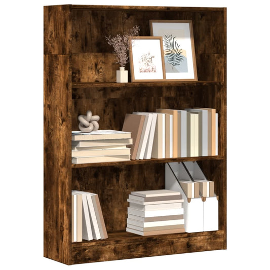 Libreria Rovere Fumo 80x24x109 cm in Legno Multistrato