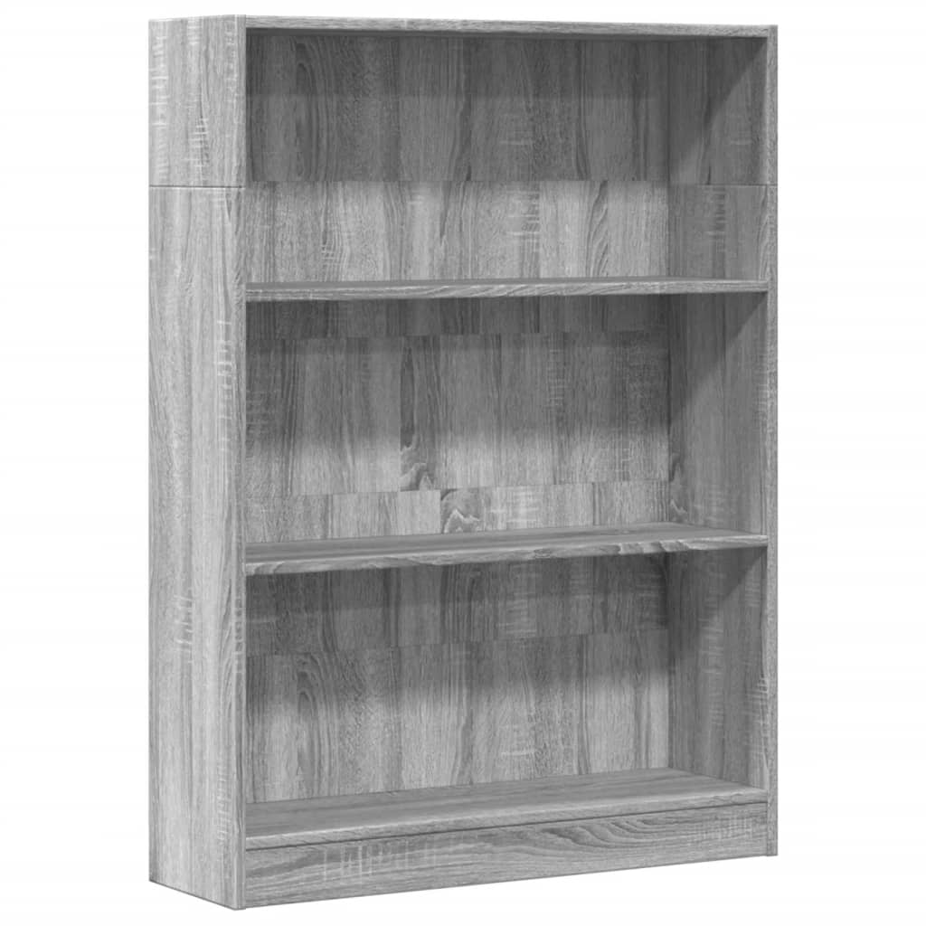 Libreria Grigio Sonoma 80x24x109 cm in Legno Multistrato