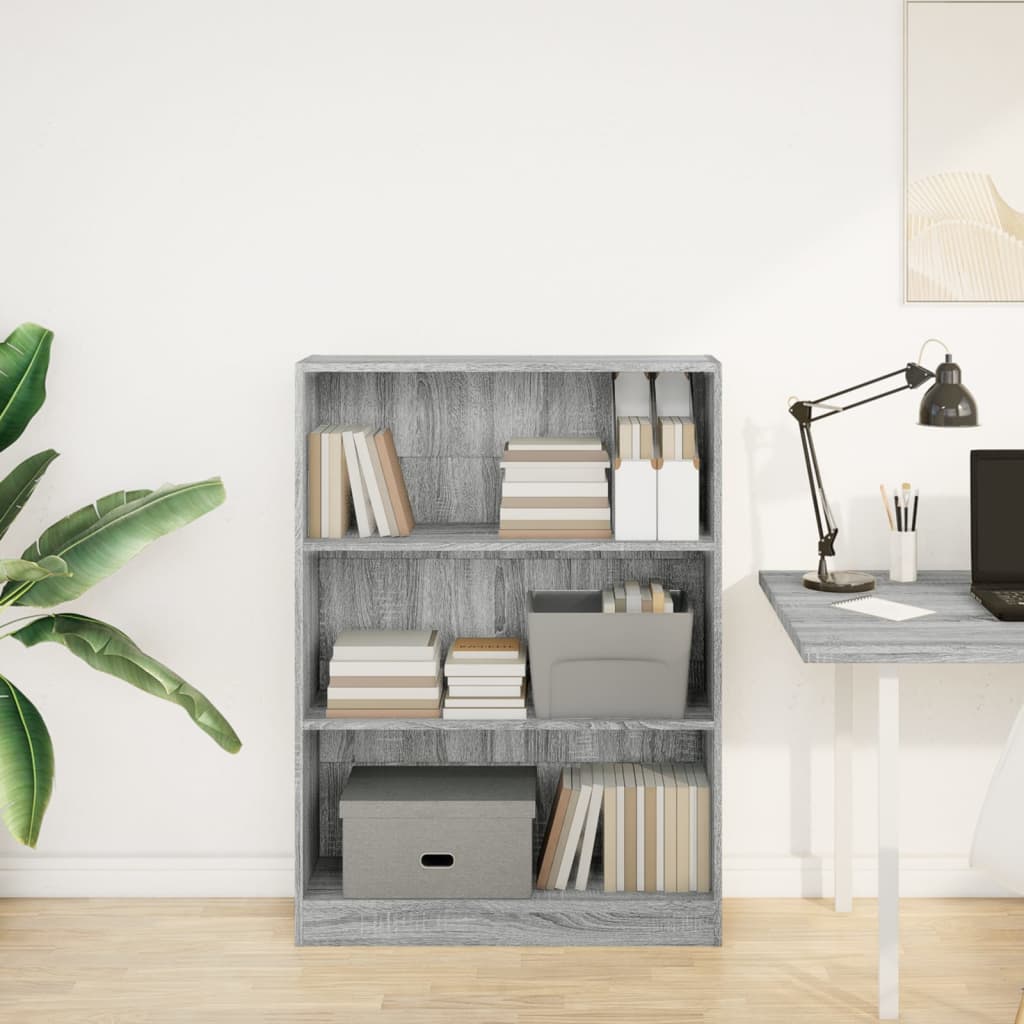 Libreria Grigio Sonoma 80x24x109 cm in Legno Multistrato