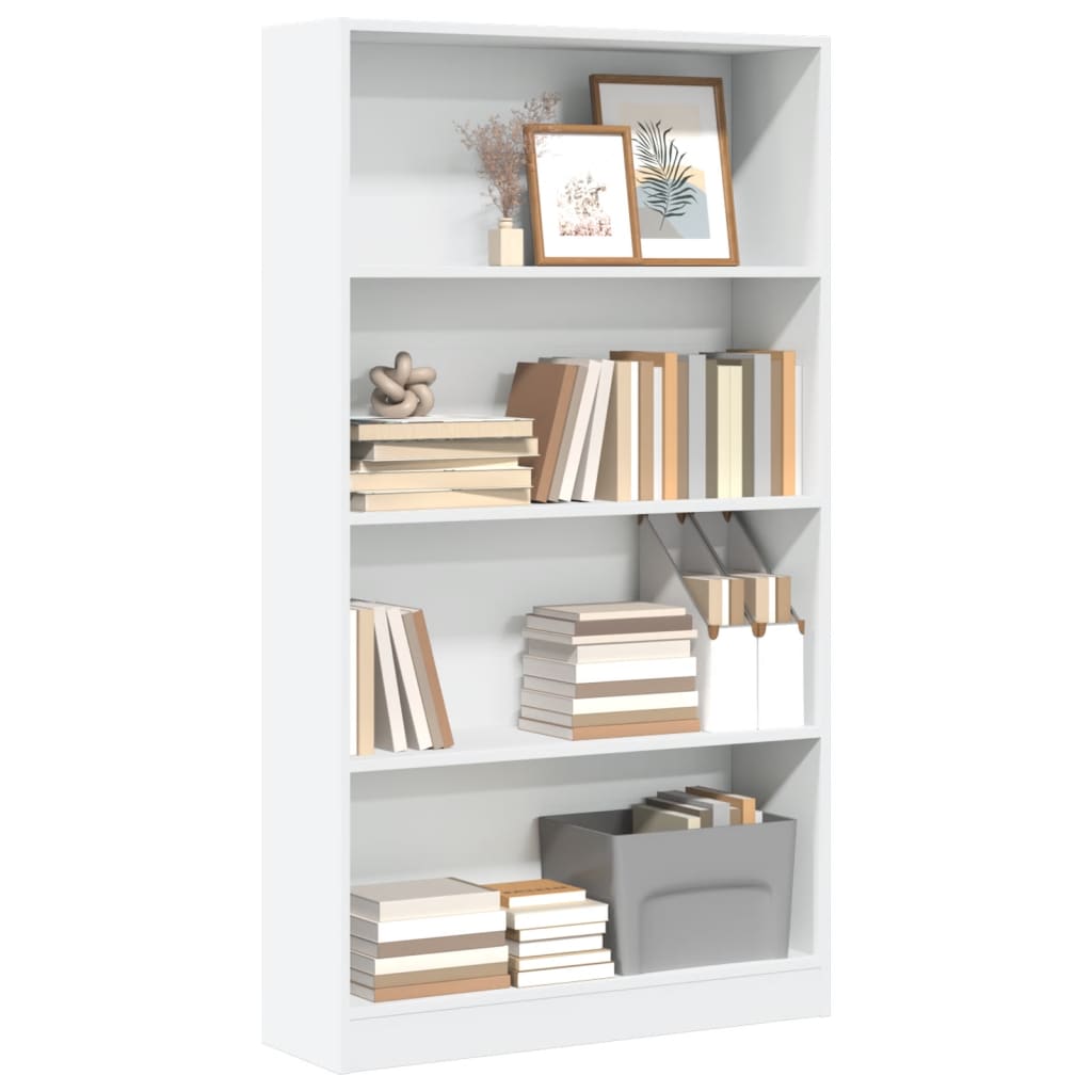 Libreria Bianca 80x24x143 cm in Legno Multistrato