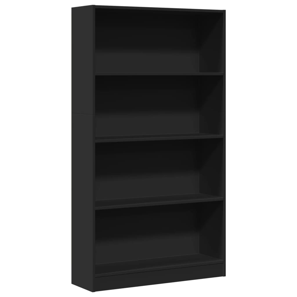 Libreria Nera 80x24x143 cm in Legno Multistrato