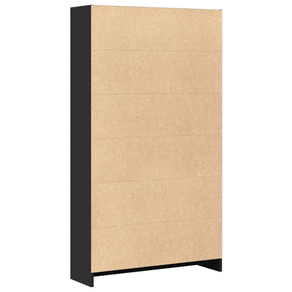 Libreria Nera 80x24x143 cm in Legno Multistrato