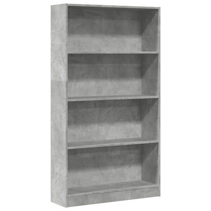 Libreria Grigio Cemento 80x24x143 cm in Legno Multistrato