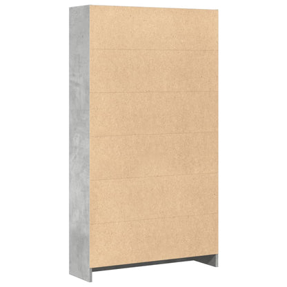 Libreria Grigio Cemento 80x24x143 cm in Legno Multistrato