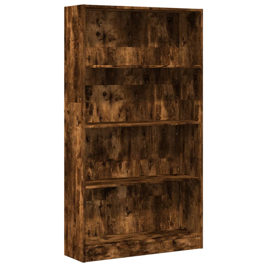 Libreria Rovere Fumo 80x24x143 cm in Legno Multistrato