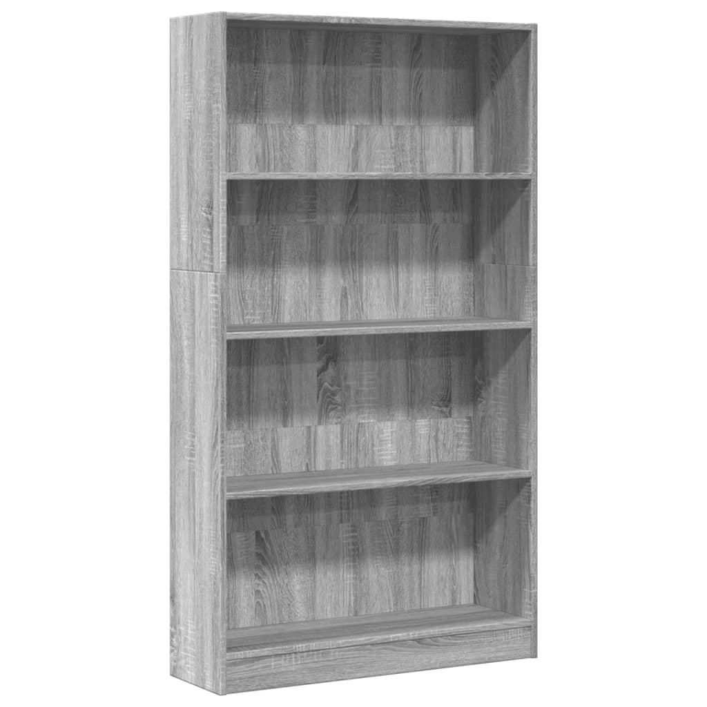 Libreria Grigio Sonoma 80x24x143 cm in Legno Multistrato