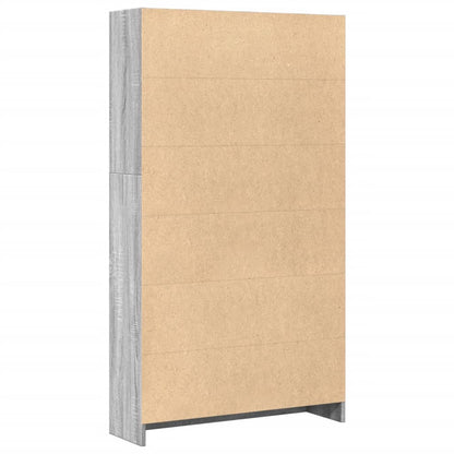 Libreria Grigio Sonoma 80x24x143 cm in Legno Multistrato