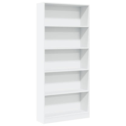 Libreria Bianca 80x24x176 cm in Legno Multistrato