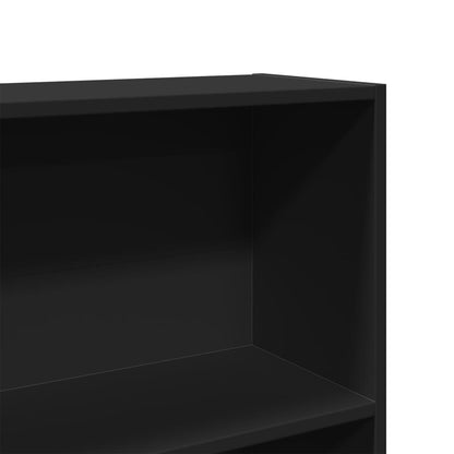 Libreria Nera 80x24x176 cm in Legno Multistrato