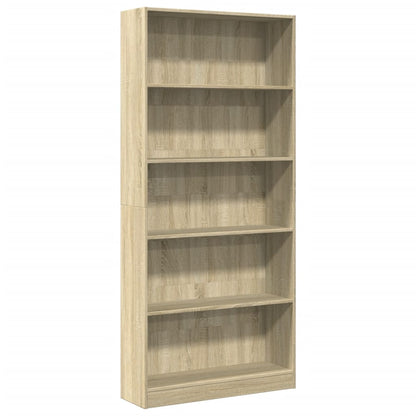 Libreria Rovere Sonoma 80x24x176 cm in Legno Multistrato