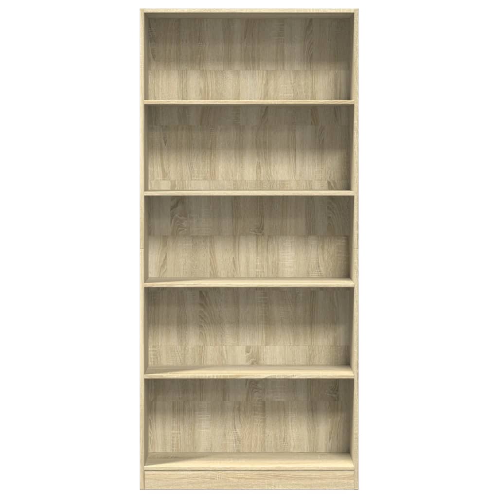 Libreria Rovere Sonoma 80x24x176 cm in Legno Multistrato