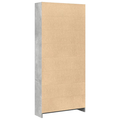 Libreria Grigio Cemento 80x24x176 cm in Legno Multistrato