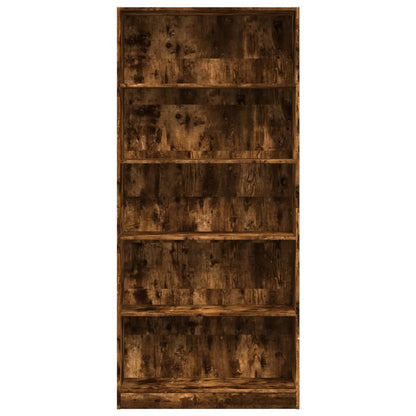 Libreria Rovere Fumo 80x24x176 cm in Legno Multistrato