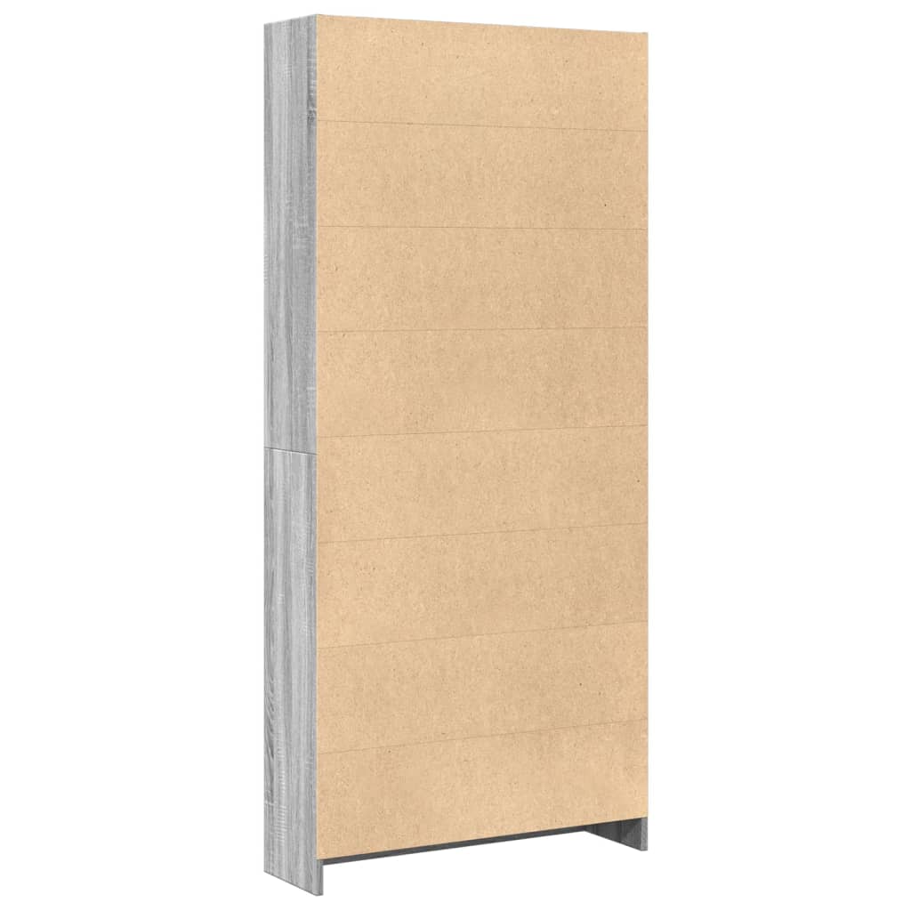 Libreria Grigio Sonoma 80x24x176 cm in Legno Multistrato