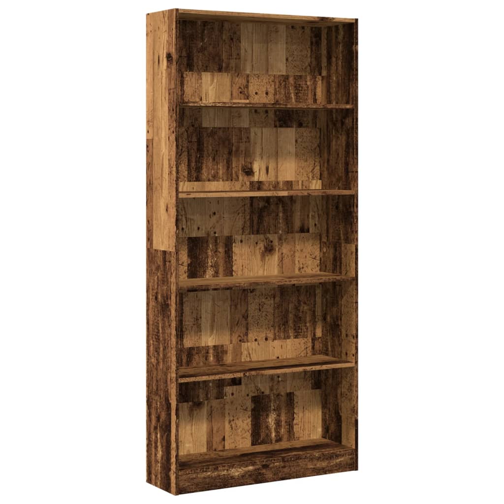 Libreria Legno Antico 80x24x176 cm in Legno Multistrato