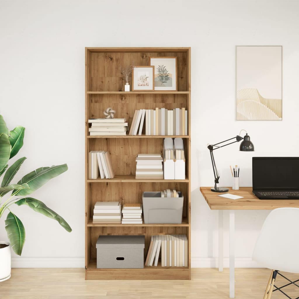 Libreria Rovere Artigianale 80x24x176 cm in Legno Multistrato | homemem39
