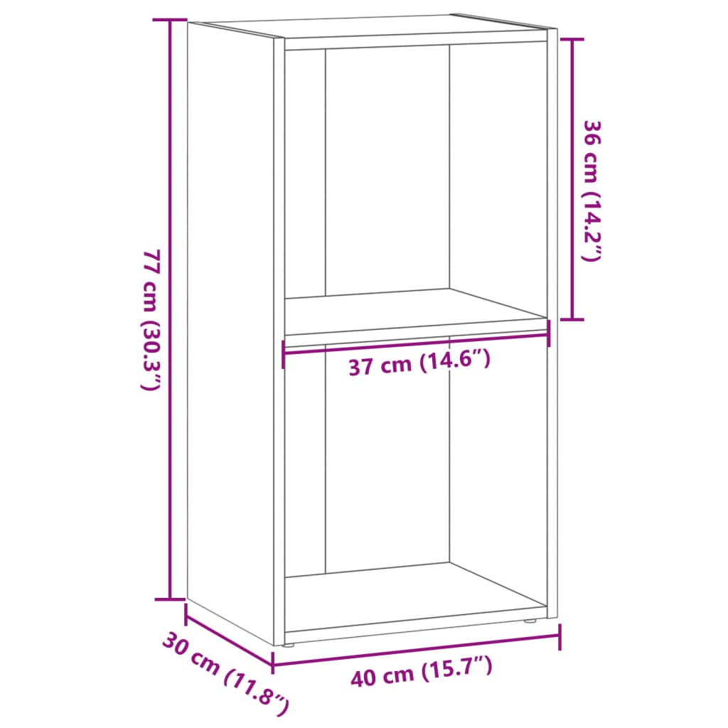 Libreria Rovere Fumo 40x30x77 cm in Legno Multistrato