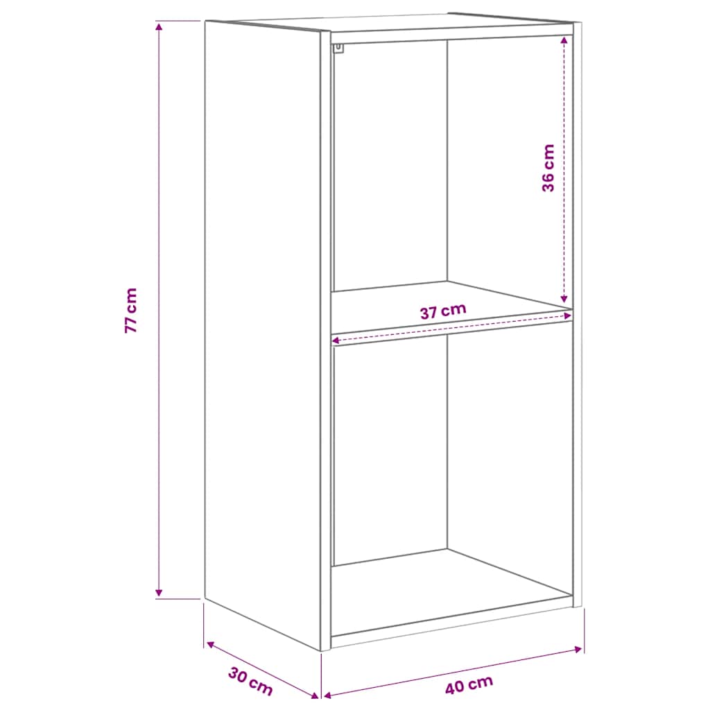 Libreria Rovere Fumo 40x30x77 cm in Legno Multistrato | homemem39