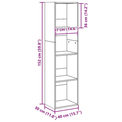 Libreria Bianca 40x30x152 cm in Legno Multistrato