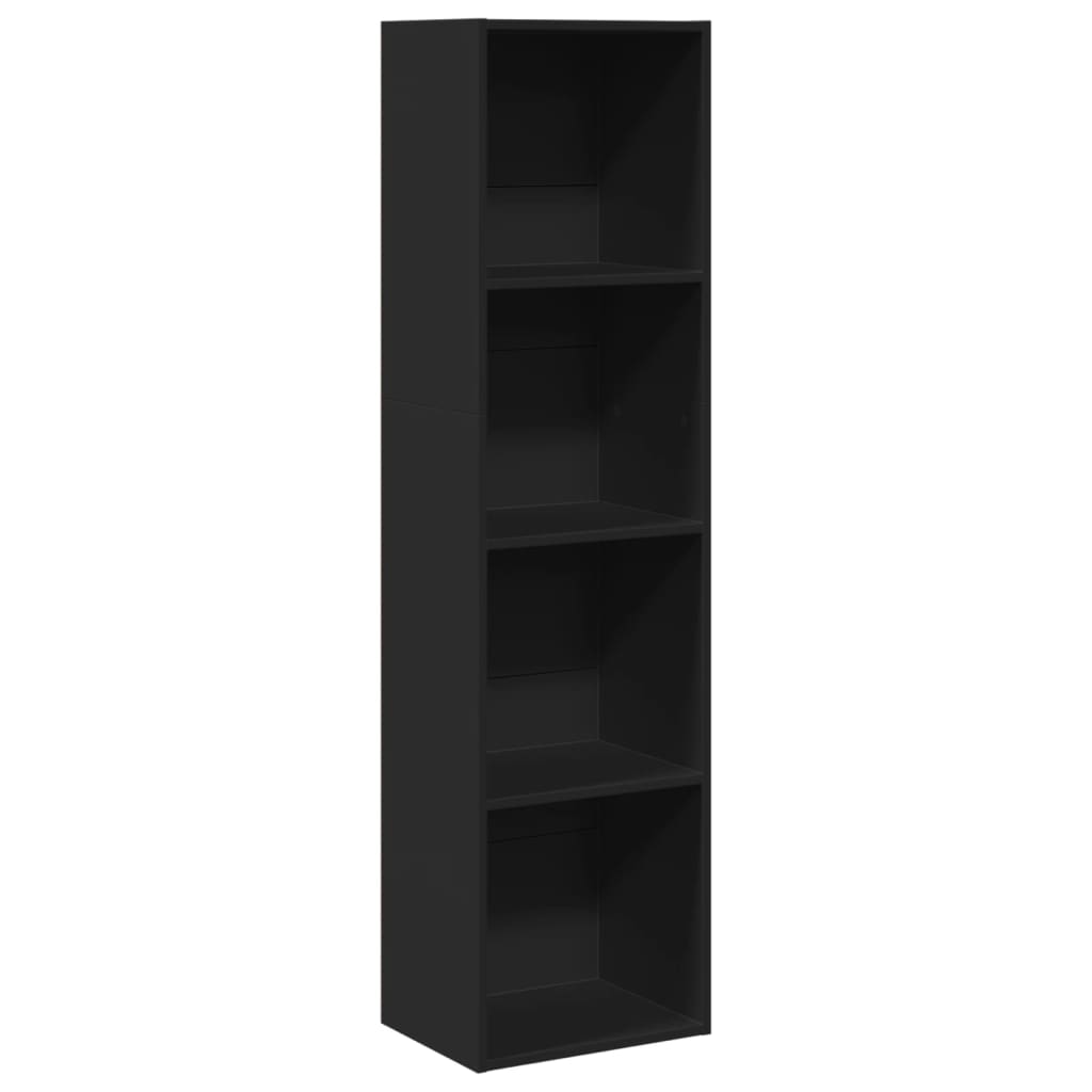 Libreria Nera 40x30x152 cm in Legno Multistrato