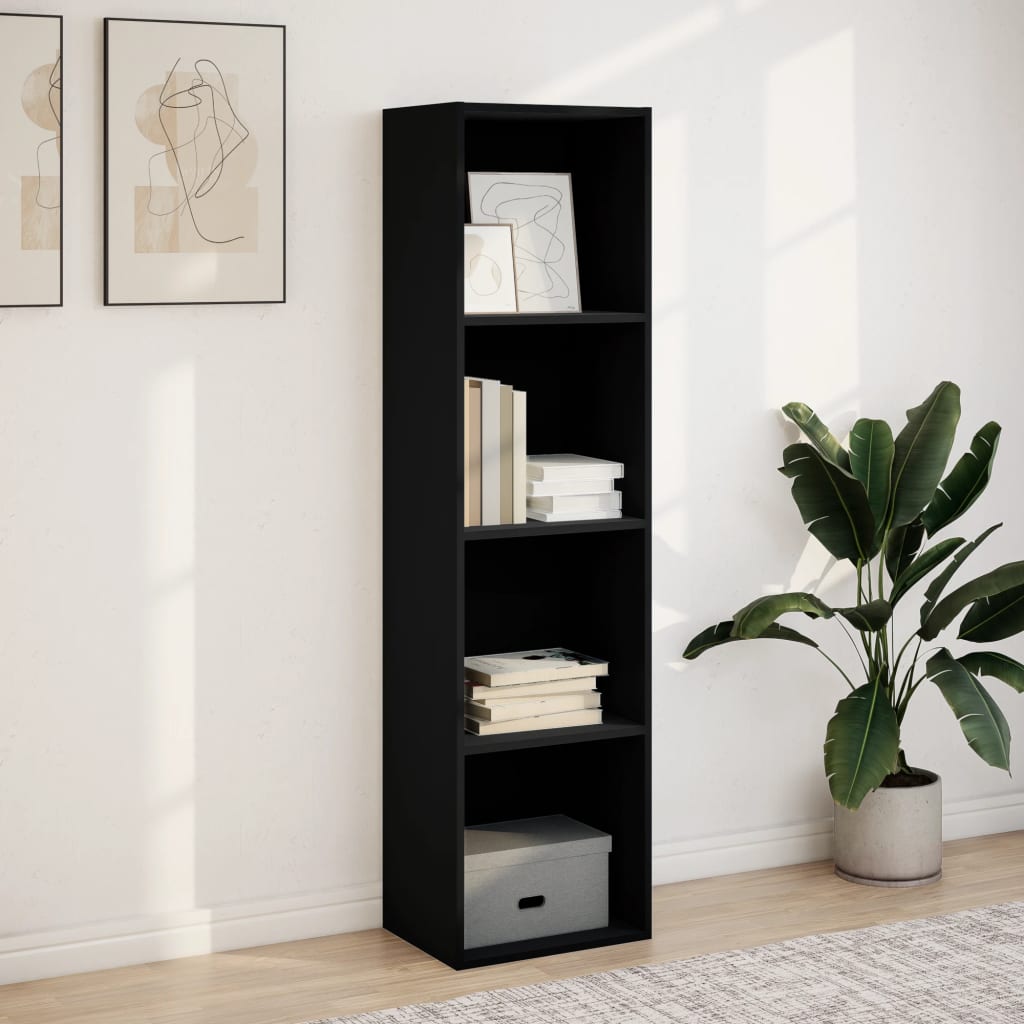 Libreria Nera 40x30x152 cm in Legno Multistrato