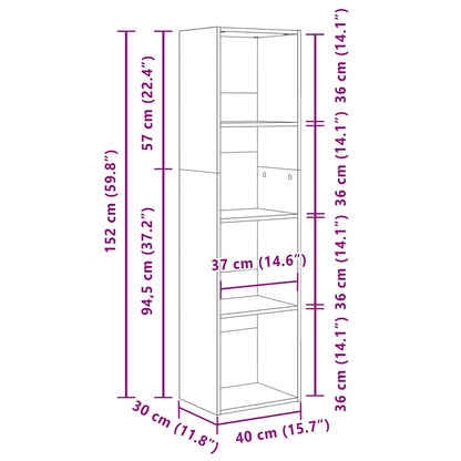 Libreria Rovere Sonoma 40x30x152 cm in Legno Multistrato | homemem39