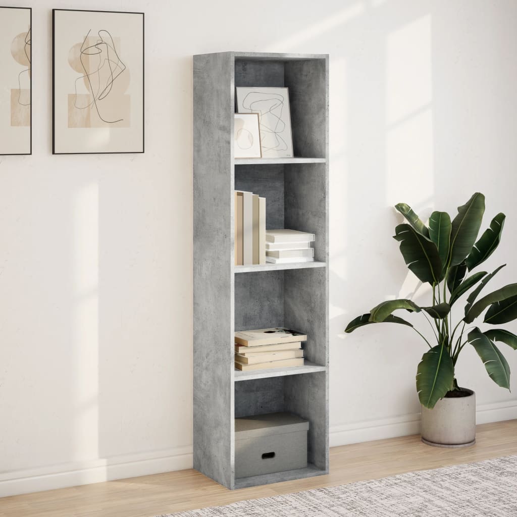 Libreria Grigio Cemento 40x30x152 cm in Legno Multistrato