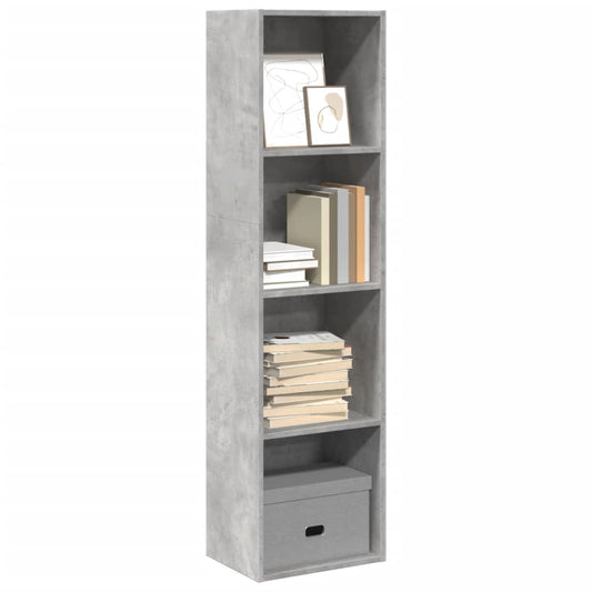 Libreria Grigio Cemento 40x30x152 cm in Legno Multistrato