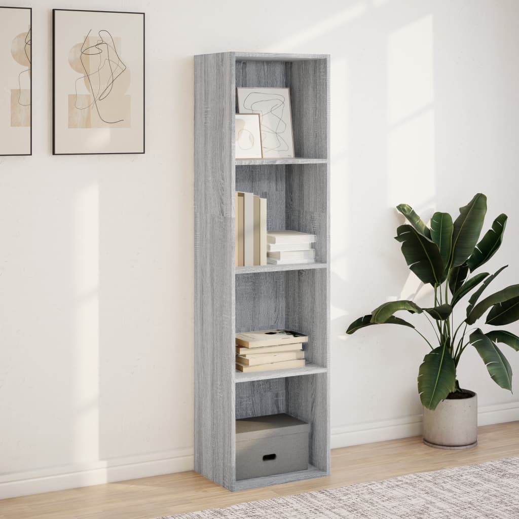 Libreria Grigio Sonoma 40x30x152 cm in Legno Multistrato