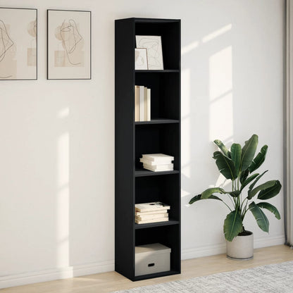 Libreria Nera 40x30x189 cm in Legno Multistrato