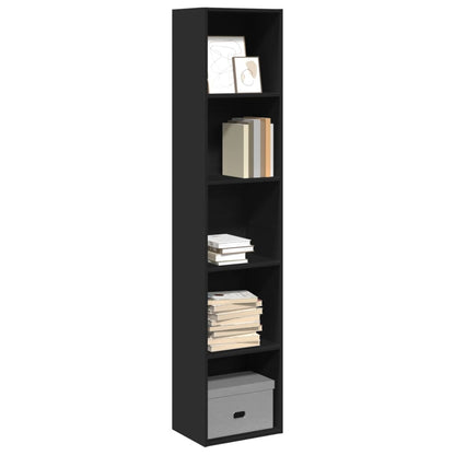 Libreria Nera 40x30x189 cm in Legno Multistrato