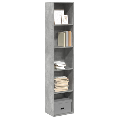 Libreria Grigio Cemento 40x30x189 cm in Legno Multistrato