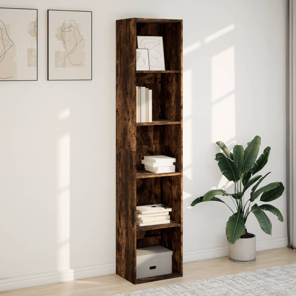 Libreria Rovere Fumo 40x30x189 cm in Legno Multistrato