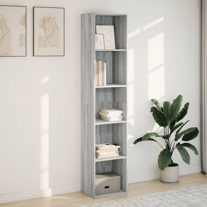 Libreria Grigio Sonoma 40x30x189 cm in Legno Multistrato