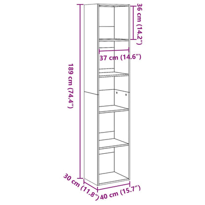 Libreria Rovere Artigianale 40x30x189 cm in Legno Multistrato | homemem39