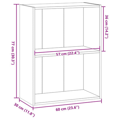 Libreria Rovere Fumo 60x30x77 cm in Legno Multistrato