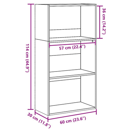 Libreria Bianca 60x30x114 cm in Legno Multistrato