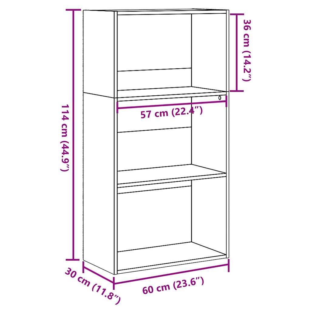 Libreria Rovere Sonoma 60x30x114 cm in Legno Multistrato