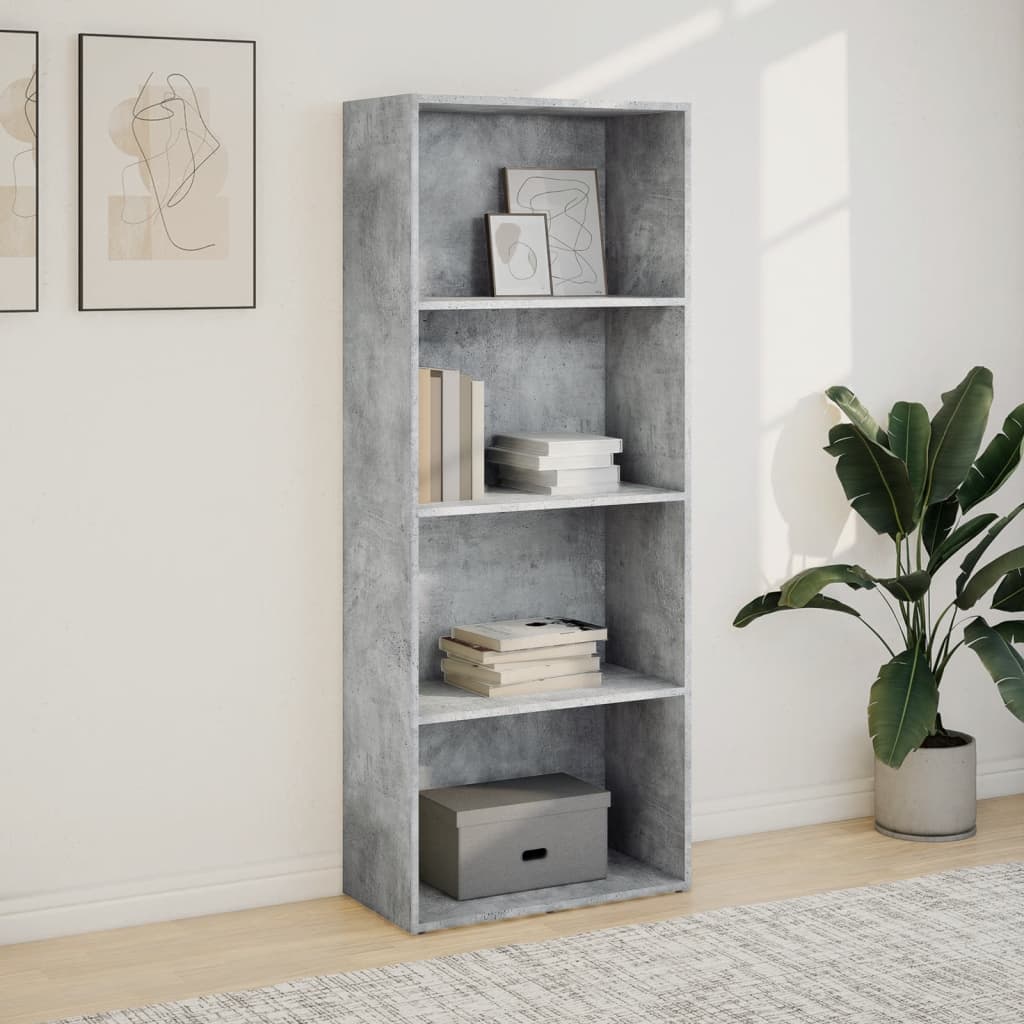 Libreria Grigio Cemento 60x30x152 cm in Legno Multistrato