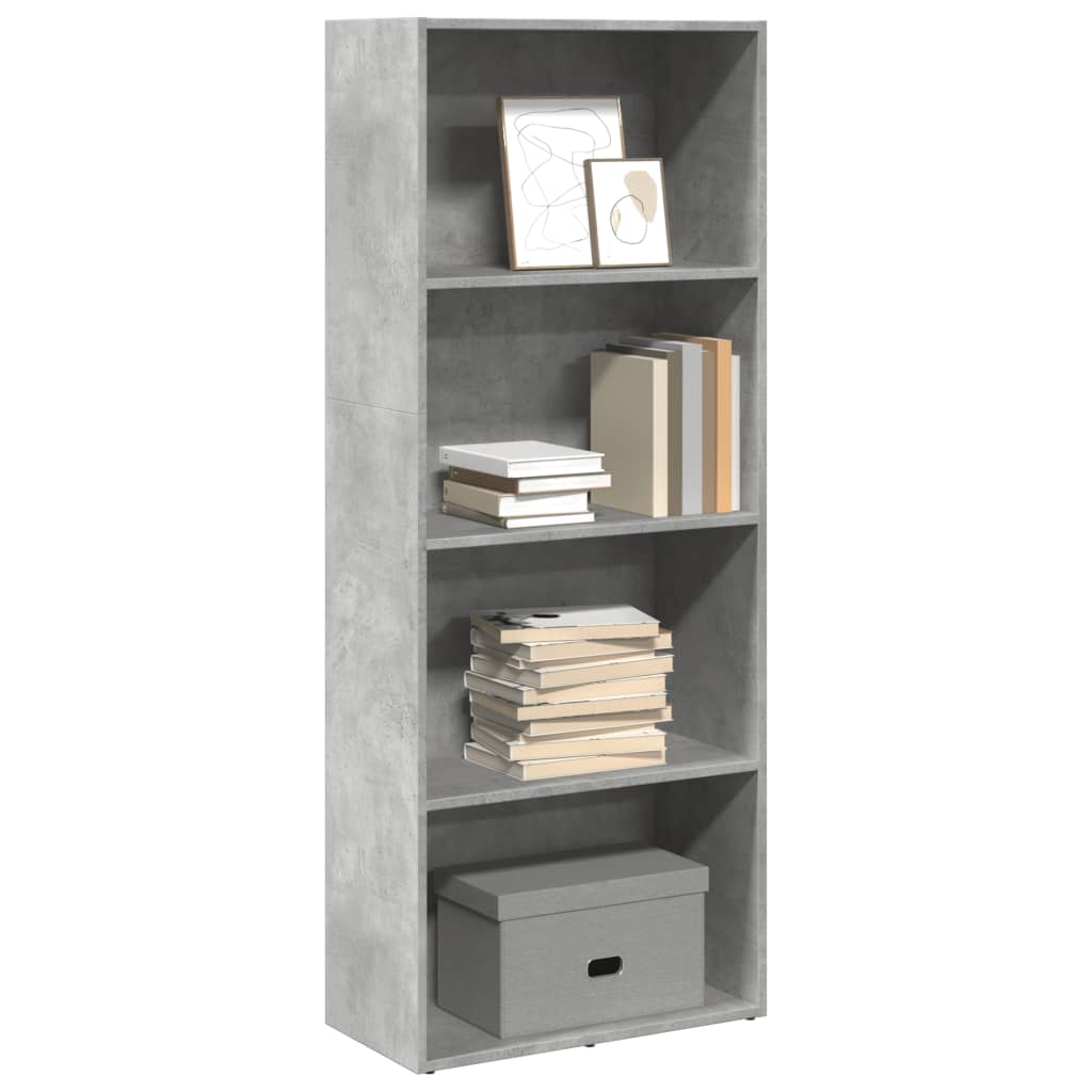 Libreria Grigio Cemento 60x30x152 cm in Legno Multistrato