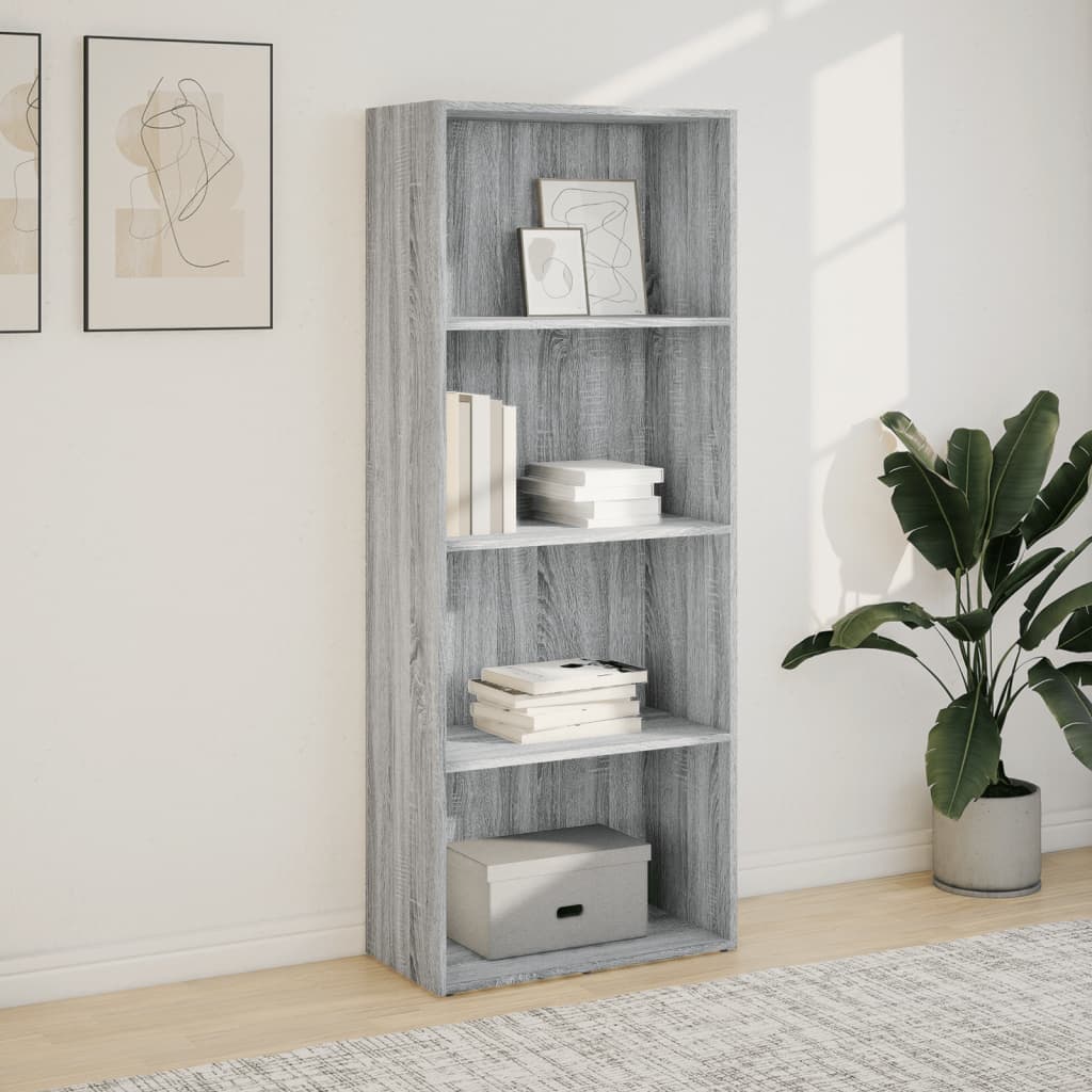 Libreria Grigio Sonoma 60x30x152 cm in Legno Multistrato