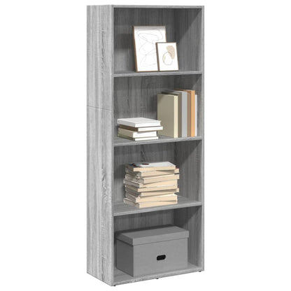 Libreria Grigio Sonoma 60x30x152 cm in Legno Multistrato