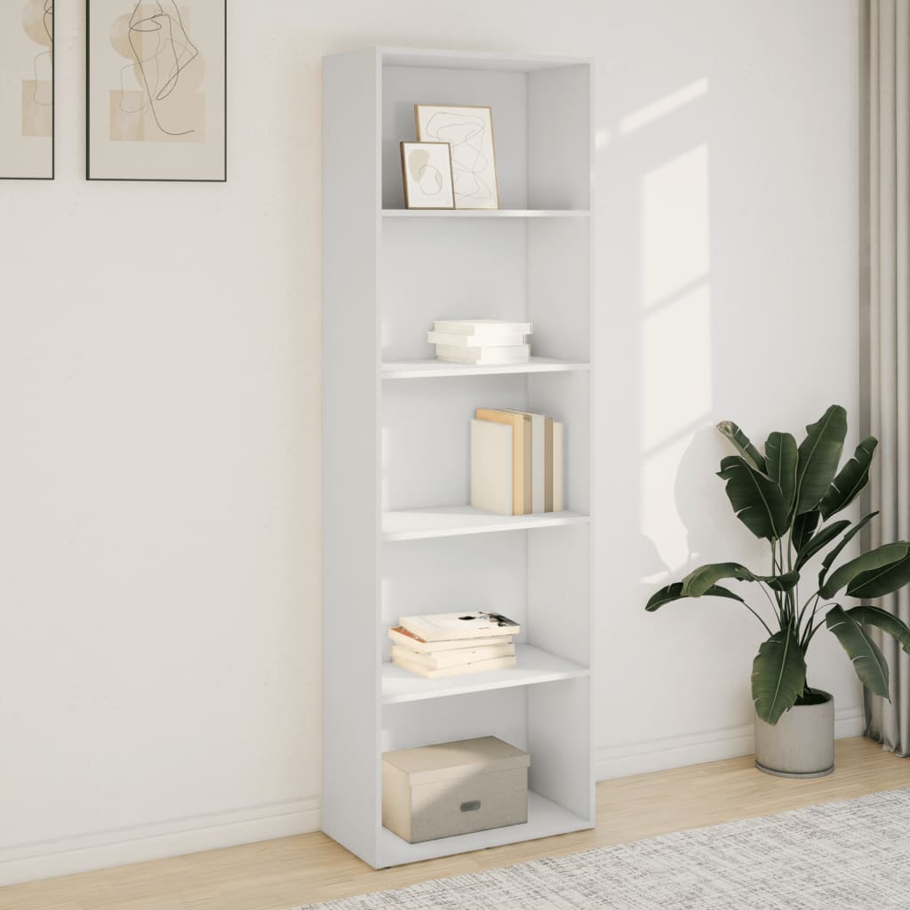 Libreria Bianca 60x30x189 cm in Legno Multistrato